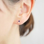 【数量限定】14ｋｇｆ＊ネイビーブルーとジルコニアの2Wayピアス