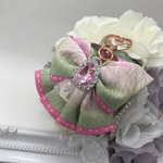 限定1点♡蝶々柄の淡green×ピンクcolour♡天使みたいなangerichdressリボン♡キーチャーム