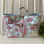 バッグインバッグ　Bag in Bag ver.2 ライトブルーに花柄