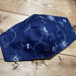 NEW お花の刺繍のネイビー　マスク