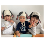 【　うし　牛　ニット帽　毛糸の帽子　ベビー　キッズ　《　新生児　〜　大人用　も　》　もこもこ　あったか