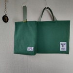 #ボトルグリーン×オリーブグリーン　レッスンバッグ　上履き入れ