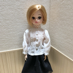 リカちゃん　レース付きブラウス　白