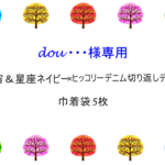 dou・・・様専用　宇宙＆星座ネイビー　巾着袋5枚オーダー
