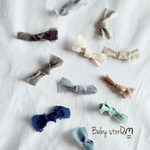 ベビーキッズ ヘアクリップ♥フリンジリボン【くすみカラー】