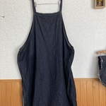 岡山デニムのキャミエプロン　インディゴ色