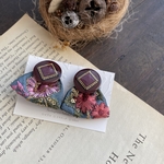 インド刺繍リボン  ピアス