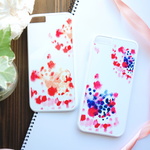 【送料無料】花火 ＆ 金魚 -にじむ- シンプルフラワー 各機種ケース対応<スマホケース/iphoneケース/アイフォンケース/スマホカバー/iphoneカバー/iPad>