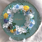 早割4月20日迄♡2021母の日❁*.ﾟプレートリースmerci（ありがとう）【インテリア・プレゼント・贈り物・結婚式・ウェルカムボード・アーティシャルフラワー・造花】