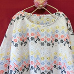 【オーダー】ボーダーお花刺繍ゆったりワンピース mix