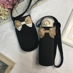 リボンの水筒カバー【リボン：クリームブラウン】☆入園、入学、進級準備に☆ハンドメイド