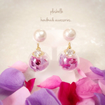 pink rose 樹脂ピアス