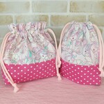 入園入学♥お弁当袋＆コップ袋セット♥ゆめかわ  おすましユニコーン♥ピンク
