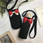 リボンの水筒カバー【リボン：レッド】☆入園、入学、進級準備に☆ハンドメイド