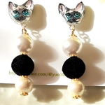 シャム猫ピアス・イヤリング