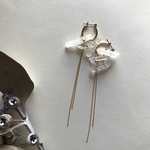 氷柱クリスタル　チェーンフープピアス