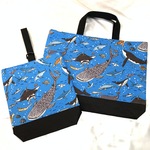 【ラスト❣️】レッスンバック&シューズケースセット　海のお魚2 ブルー