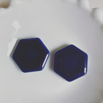 再販無し◆ デッドストック　24mm 美濃焼　カボション　ブルー