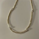 beads necklace / gold × flower