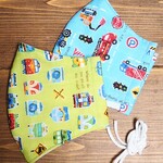 自動車＆電車柄布マスク2枚組★送料無料★子供用