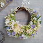 Lune Bonheur＜Fleur de Botanique＞＊ハーフムーンリース＊プリザーブドフラワー＊お花＊ギフト＊結婚祝い＊新築祝い＊お誕生日祝い＊ウェディング＊春の新作