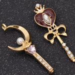 1セット　三日月&ハート モチーフ アクセサリー ハンドメイド ピアス　イヤリング　マスクストラップ　チャーム パーツ