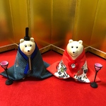 しろくま貯金箱  ひな祭り お内裏様 & おひな様リバーシブル着物  
