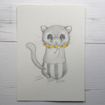 MIKAERU 鉛筆画 原画 アフリカヤマネ