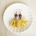 シフォンリボンのピアス
