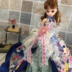 リカちゃん　着物ドレス　和装ドレス　✨青✨