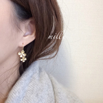 16KGPデイジーアシンメトリーピアス