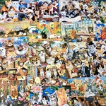 (再販×12)ニャンコの紙モノセットD＊コラージュ素材＊コラージュペーパー＊ジャンクジャーナル