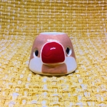 文鳥の歯ブラシ立て【シルバー文鳥】