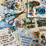 (再販×4)不思議の国のデザインペーパーE＊紙モノ＊コラージュ素材＊コラージュペーパー