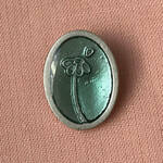 フランス製 ボタン ルーペフラワー22mm ベビーブルーXシルバー地 ２個 2233