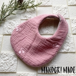 スタイ（チェリー刺繍・ピンク）たまご型