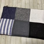 ＊数量限定＊fog linen work【12ピースパッチワーク】ふわふわポーチ