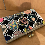 ミナペルホネン   ハンドメイド　お財布　丸パッチワーク　タンバリン　ネイビー