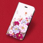 iPhone 専用 フラップ無し手帳型ケース★和柄 華彩