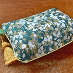 フランスのインポートジャガードのポーチ / グリーン