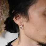 【2.0M×つちめ×silver×両耳用 】フープピアス メンズピアス