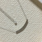 シンプルなパイプネックレス🌙シルバーカラー＊アジャスター付き＆ムーンストーンをオマケに🌙天然石