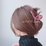 くすみレッドブラウン　バンスクリップ　ヘアクリップ　バレッタ　韓国ファッション　上品　