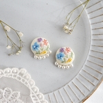 2/1 20時〜発売　花のワルツ　刺繍のおはじきピアス/イヤリング