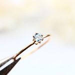 ≪14kgf≫ 3ｍｍ石（0.1ct）　アクアマリン　ストレートタイプ／アレルギー対応　存在感　天然石　指輪　つけっぱなしOK
