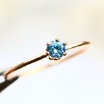 ≪14kgf≫ 3ｍｍ石（0.1ct）　スカイブルートパーズ　ストレートタイプ／アレルギー対応　存在感　天然石　指輪　つけっぱなしOK