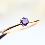 ≪14kgf≫ 3ｍｍ石（0.1ct）　アメジスト　ストレートタイプ／アレルギー対応　存在感　天然石　指輪　つけっぱなしOK