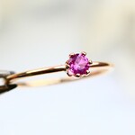 ≪14kgf≫ 3ｍｍ石（0.1ct）　ルビー　ストレートタイプ／アレルギー対応　存在感　天然石　指輪　つけっぱなしOK