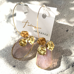 goldflowerアゲートスライスhoop earring