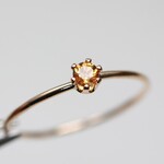 ≪14kgf≫ 3ｍｍ石（0.1ct）　シトリン　ストレートタイプ／アレルギー対応　存在感　天然石　指輪　つけっぱなしOK